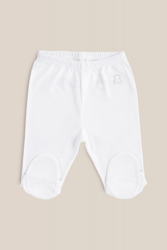 Pantalon logo con pie blanco/gris