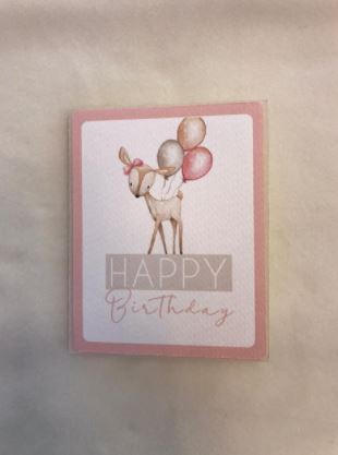 Tarjeta Happy birthday bambi globitos