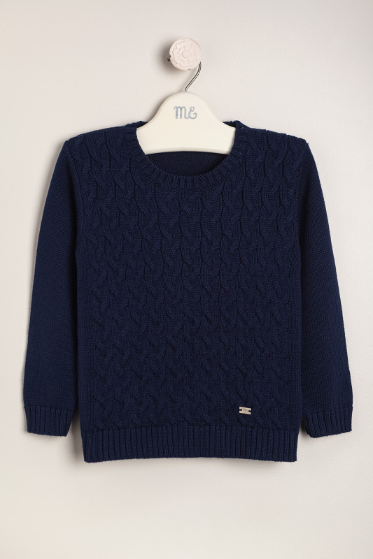 Sweater con trenzas azul
