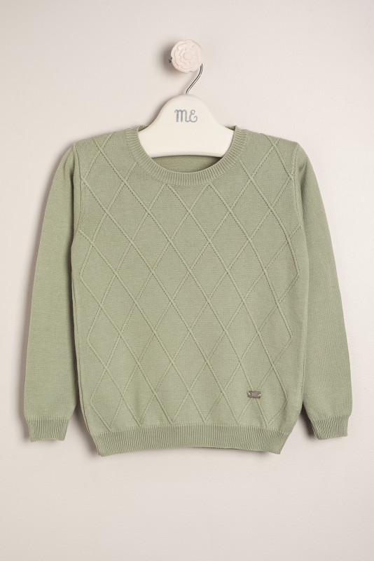 Sweater algodon con rombos verde