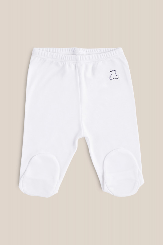 Pantalon logo con pie blanco/az
