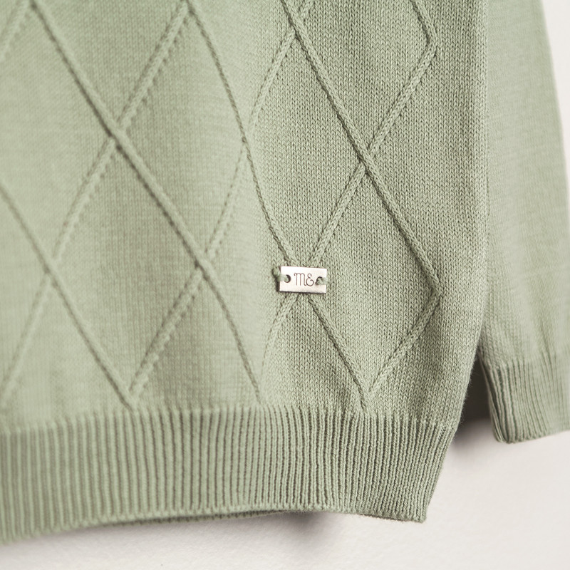 sweater algodon con rombos verde