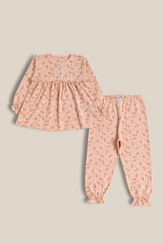 Pijama 2 piezas rosa conejitos