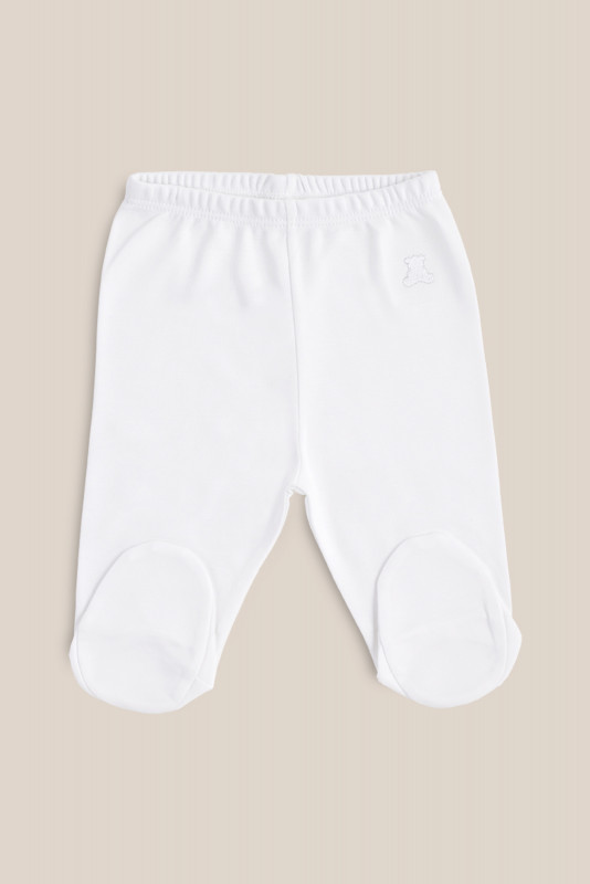 pantalon logo con pie blanco