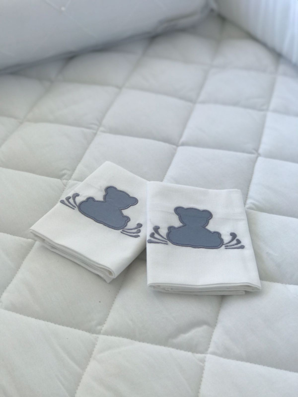 Kit 2 fundas almohada teddy azul diamante